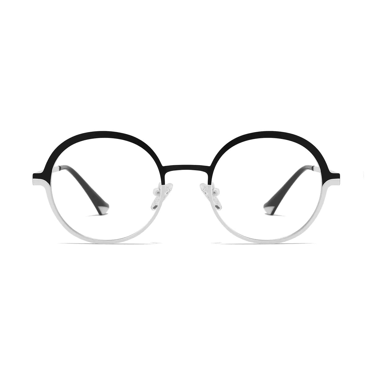 Round Black/Gray Eyeglasses