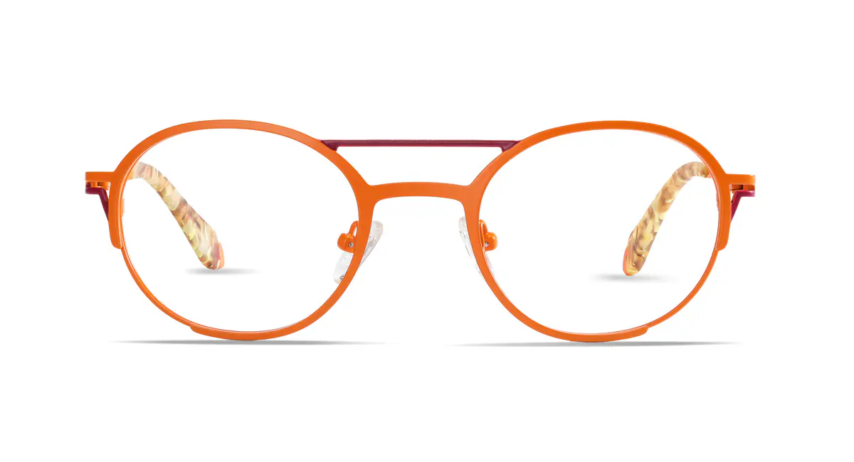 Round Orange Eyeglasses
