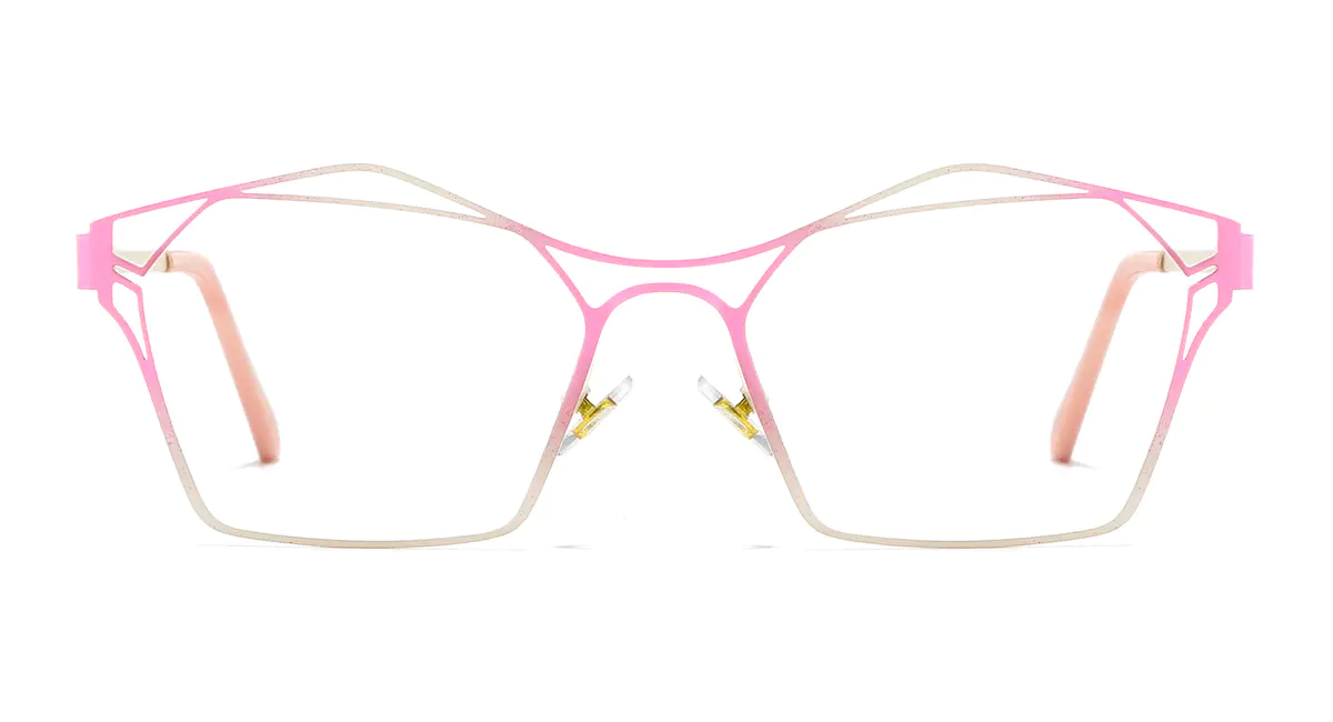 Geometric Pink Eyeglasses