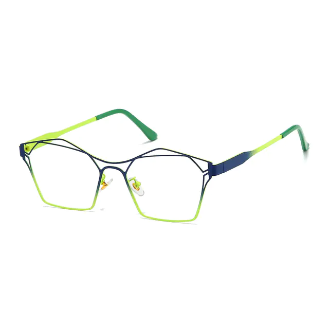 Geometric Blue/Green Eyeglasses