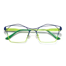Geometric Blue/Green Eyeglasses