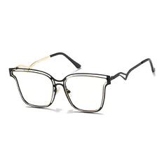 Round Black/Gold Eyeglasses