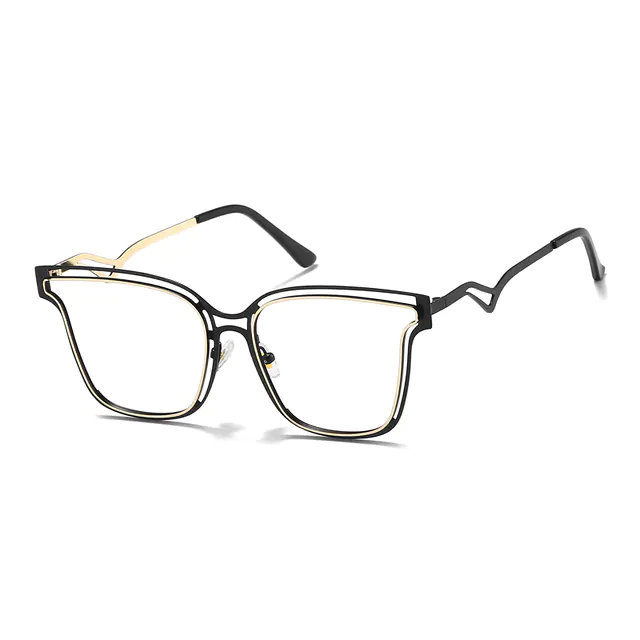 Round Black/Gold Eyeglasses