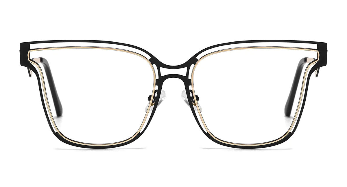 Round Black/Gold Eyeglasses