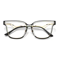 Round Black/Gold Eyeglasses