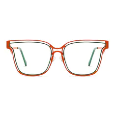 Round Green/Orange Eyeglasses