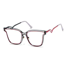 Round Red/Black Eyeglasses