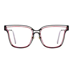 Round Red/Black Eyeglasses