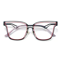 Round Red/Black Eyeglasses