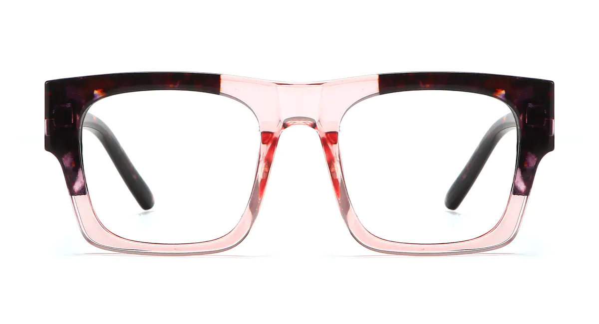 Square Tortoiseshell/Pink Eyeglasses