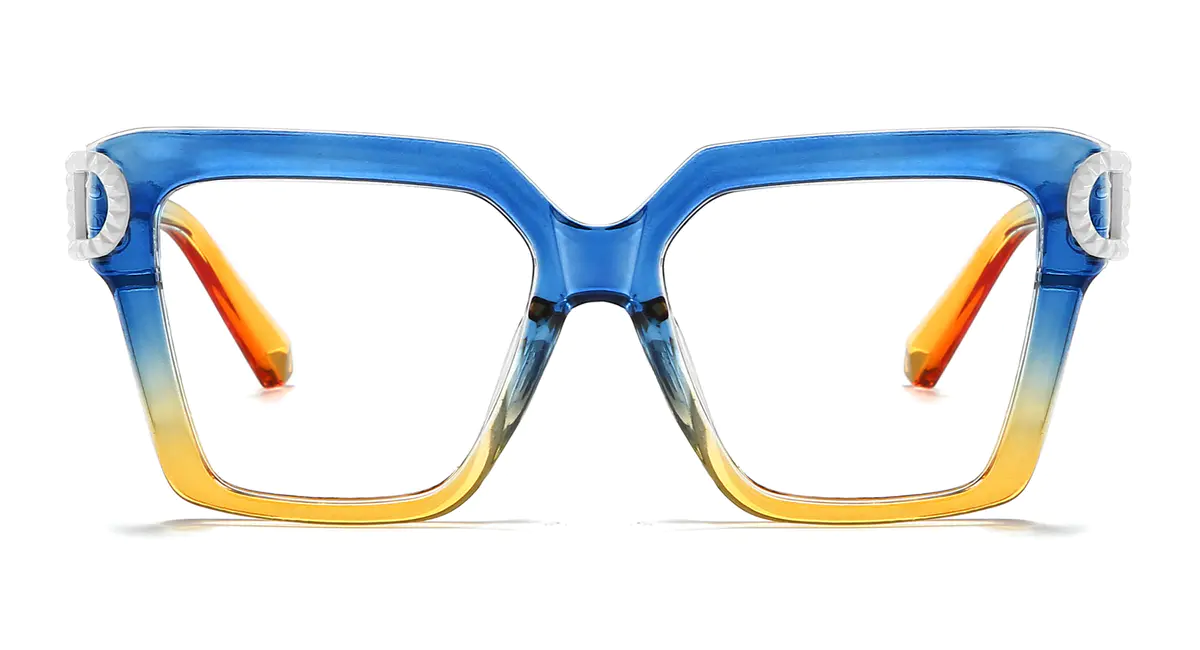 Square Blue/Yellow Eyeglasses