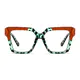 Square Green/Red Eyeglasses