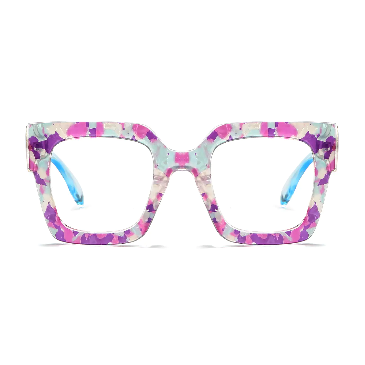 Square Transparent Purple Eyeglasses
