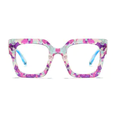 Square Transparent Purple Eyeglasses