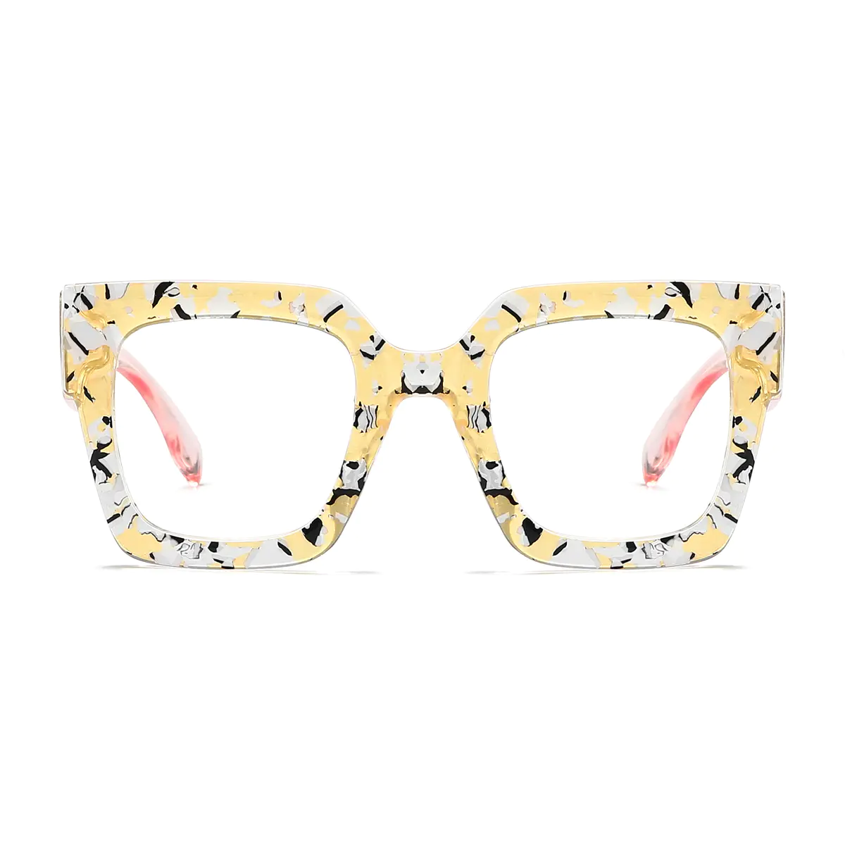 Square Transparent Yellow Eyeglasses
