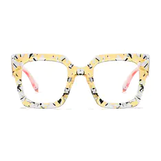 Square Transparent Yellow Eyeglasses