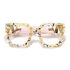 Square Transparent Yellow Eyeglasses