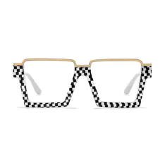 Square Black/White Eyeglasses