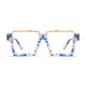 Square Transparent Blue Eyeglasses