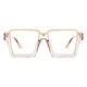 Square Transparent Brown Eyeglasses