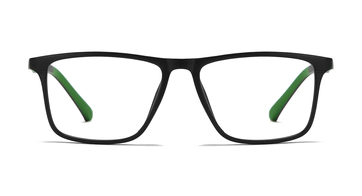 Rectangle Black/Green Eyeglasses