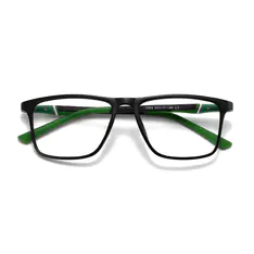 Rectangle Black/Green Eyeglasses