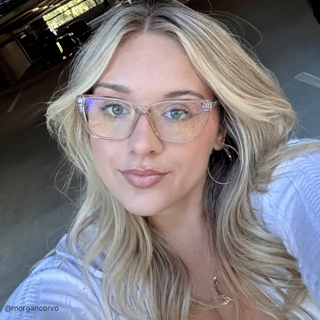 Rectangle Transparent Green Eyeglasses