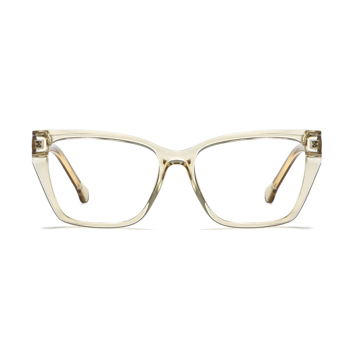 Rectangle Transparent Green Eyeglasses