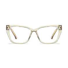 Cat-eye Transparent Green Eyeglasses
