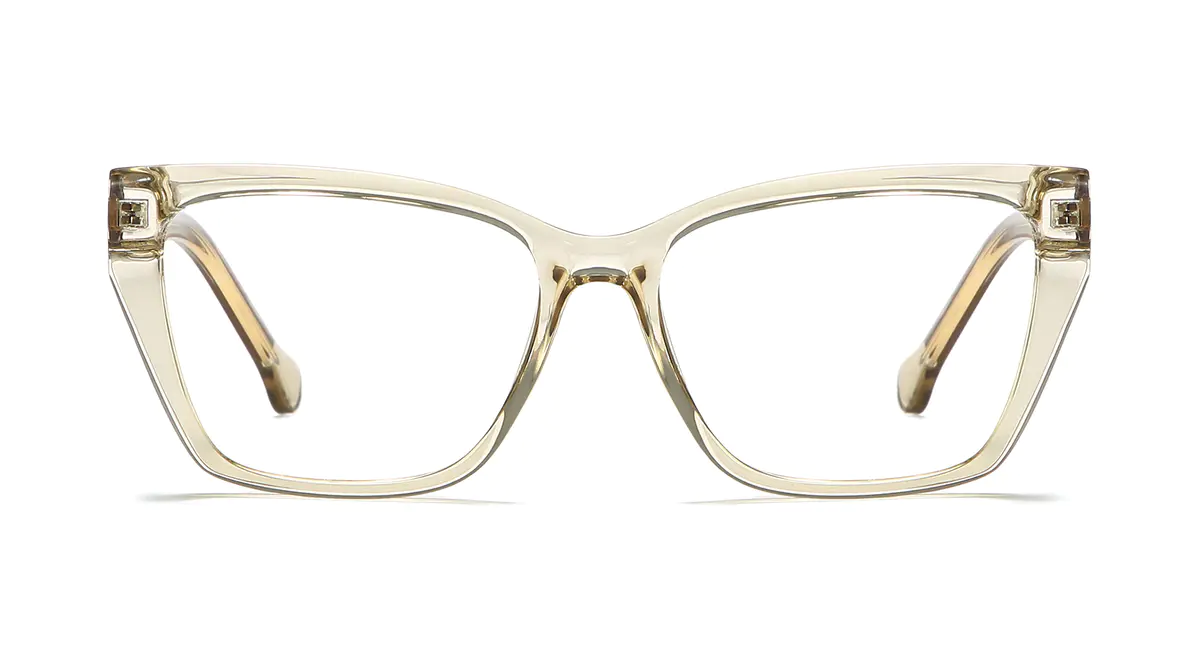 Cat-eye Transparent Green Eyeglasses