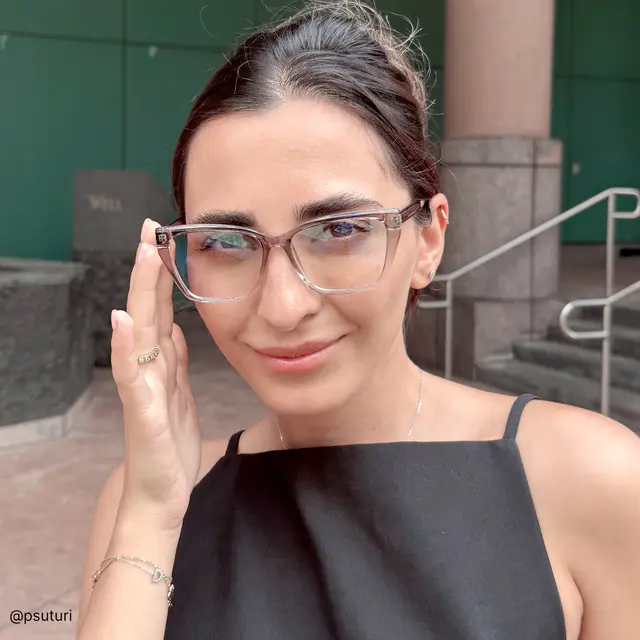 Rectangle Transparent Gray Eyeglasses