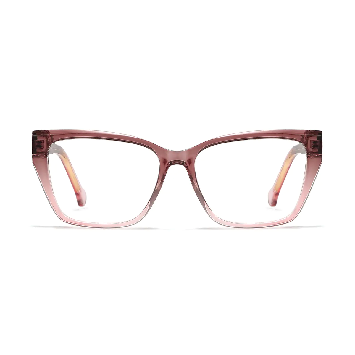 Rectangle Transparent Pink Eyeglasses
