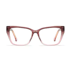 Rectangle Transparent Pink Eyeglasses