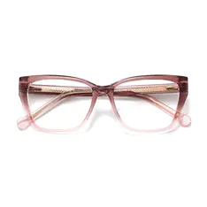 Rectangle Transparent Pink Eyeglasses