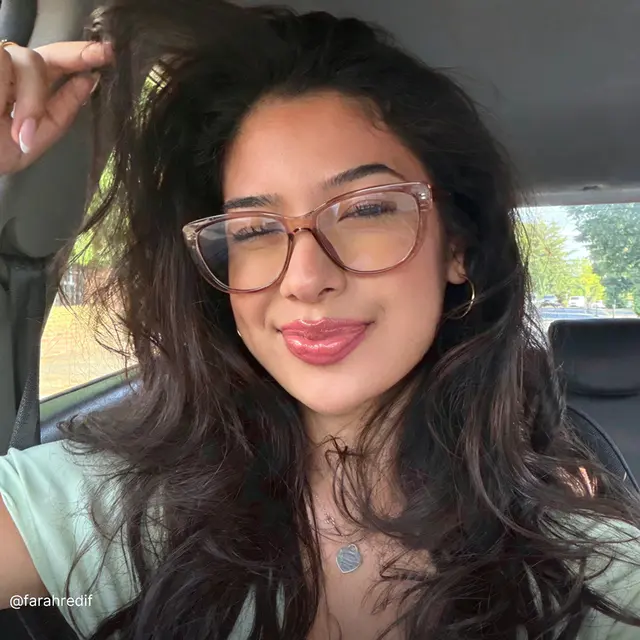 Cat-eye Brown/Clear Eyeglasses