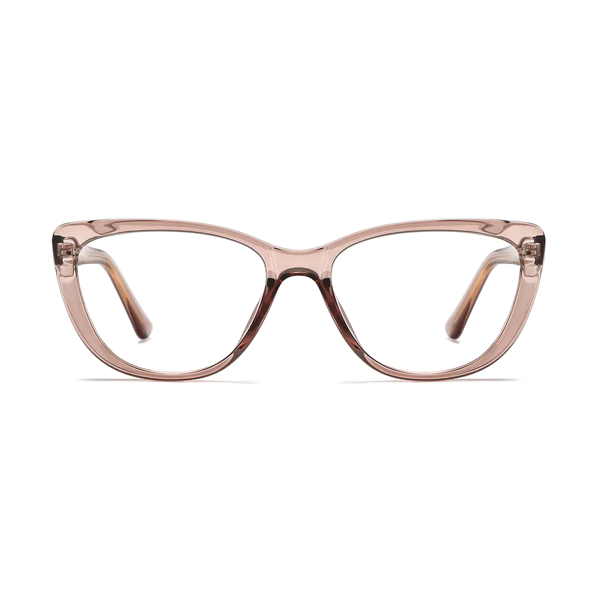 Oval Brown/Clear Eyeglasses