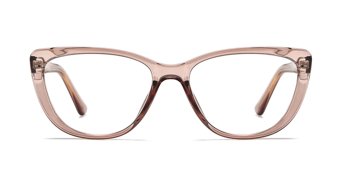 Cat-eye Brown/Clear Eyeglasses