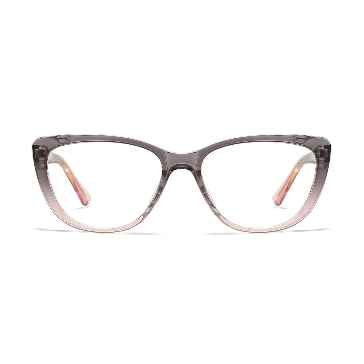 Oval Transparent Gray Eyeglasses
