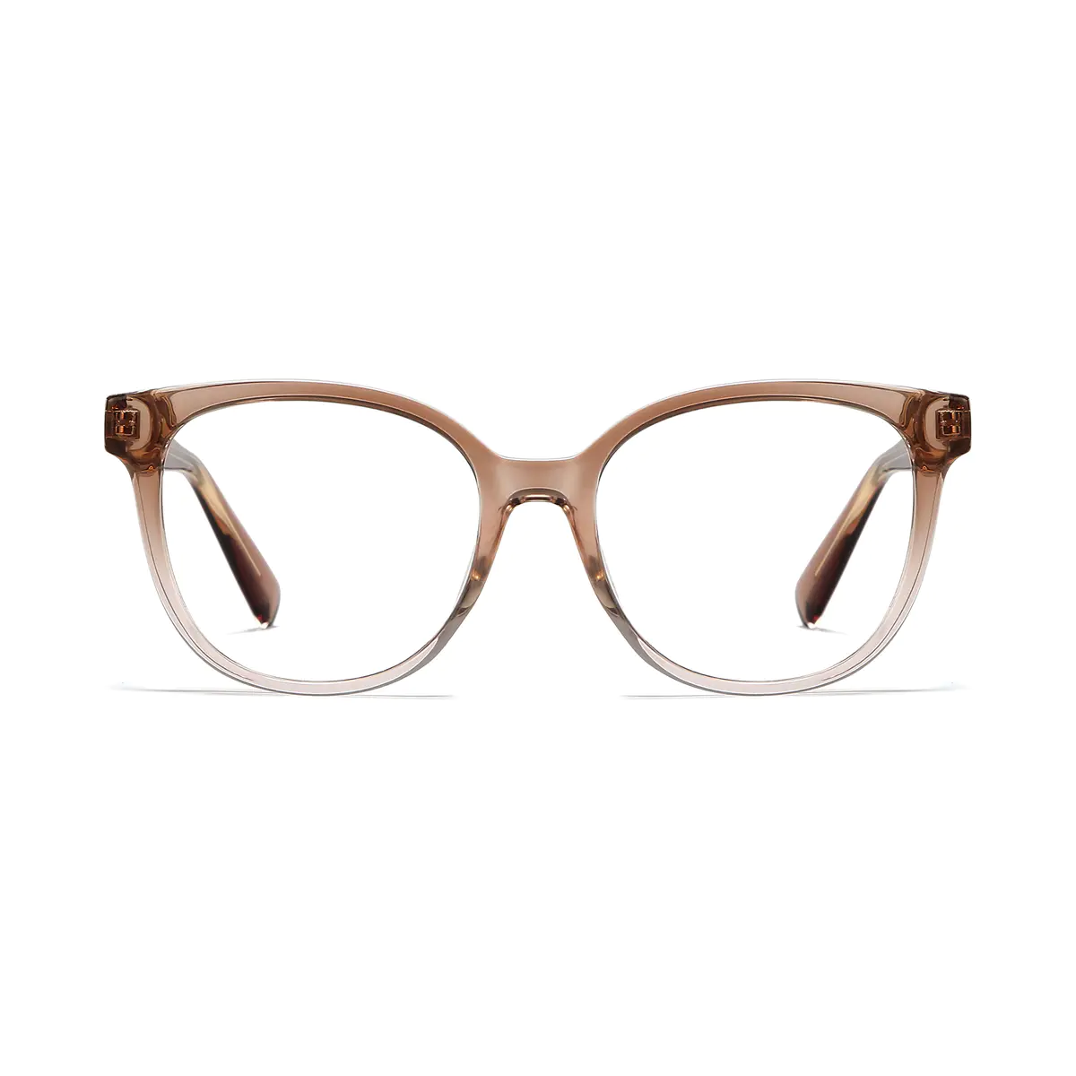 Oval Transparent Amber Eyeglasses