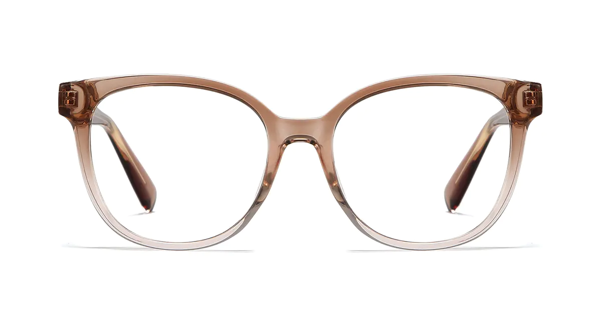 Oval Transparent Amber Eyeglasses