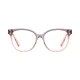 Oval Transparent Gray Eyeglasses