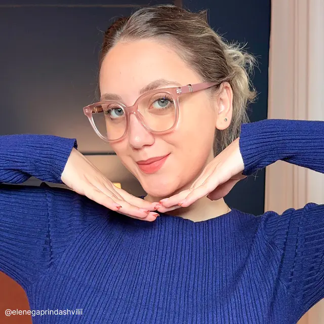 Oval Pink Eyeglasses