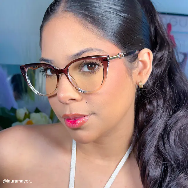 Oval Transparent Brown Eyeglasses