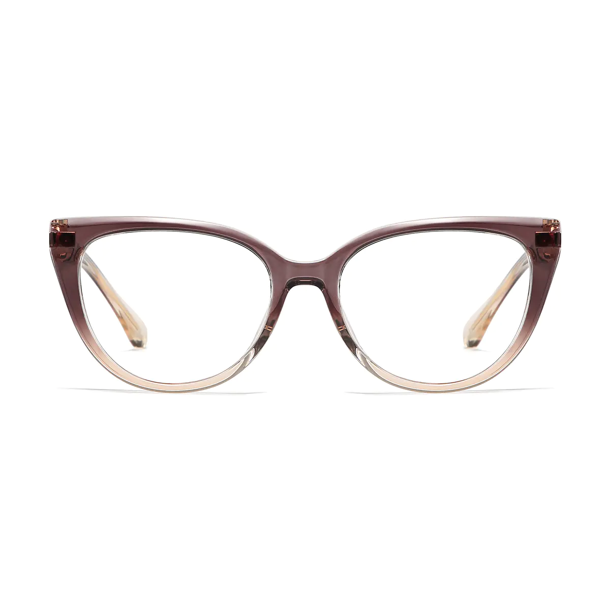 Oval Transparent Brown Eyeglasses