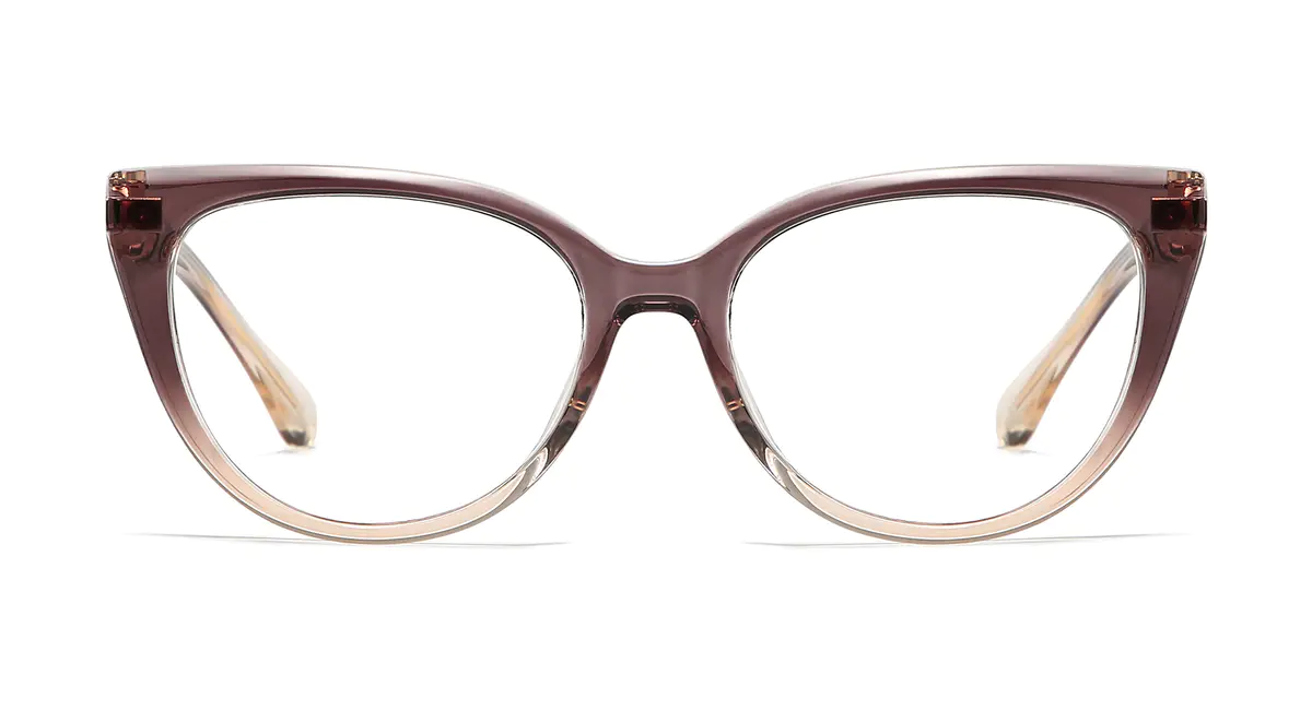 Oval Transparent Brown Eyeglasses