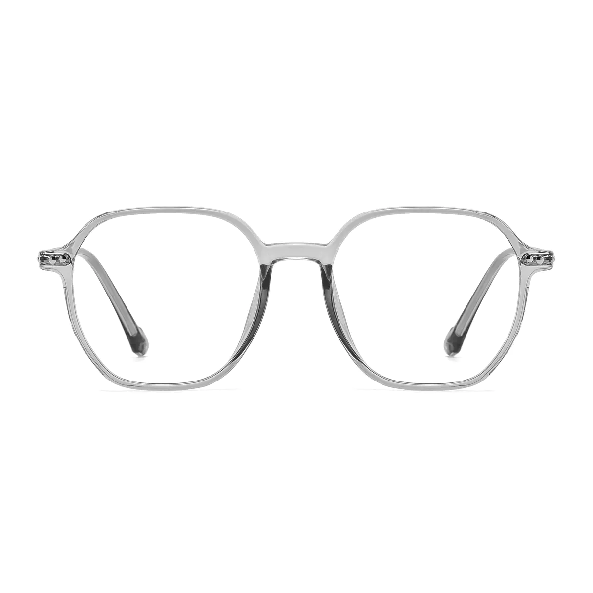 Square Transparent Gray Eyeglasses