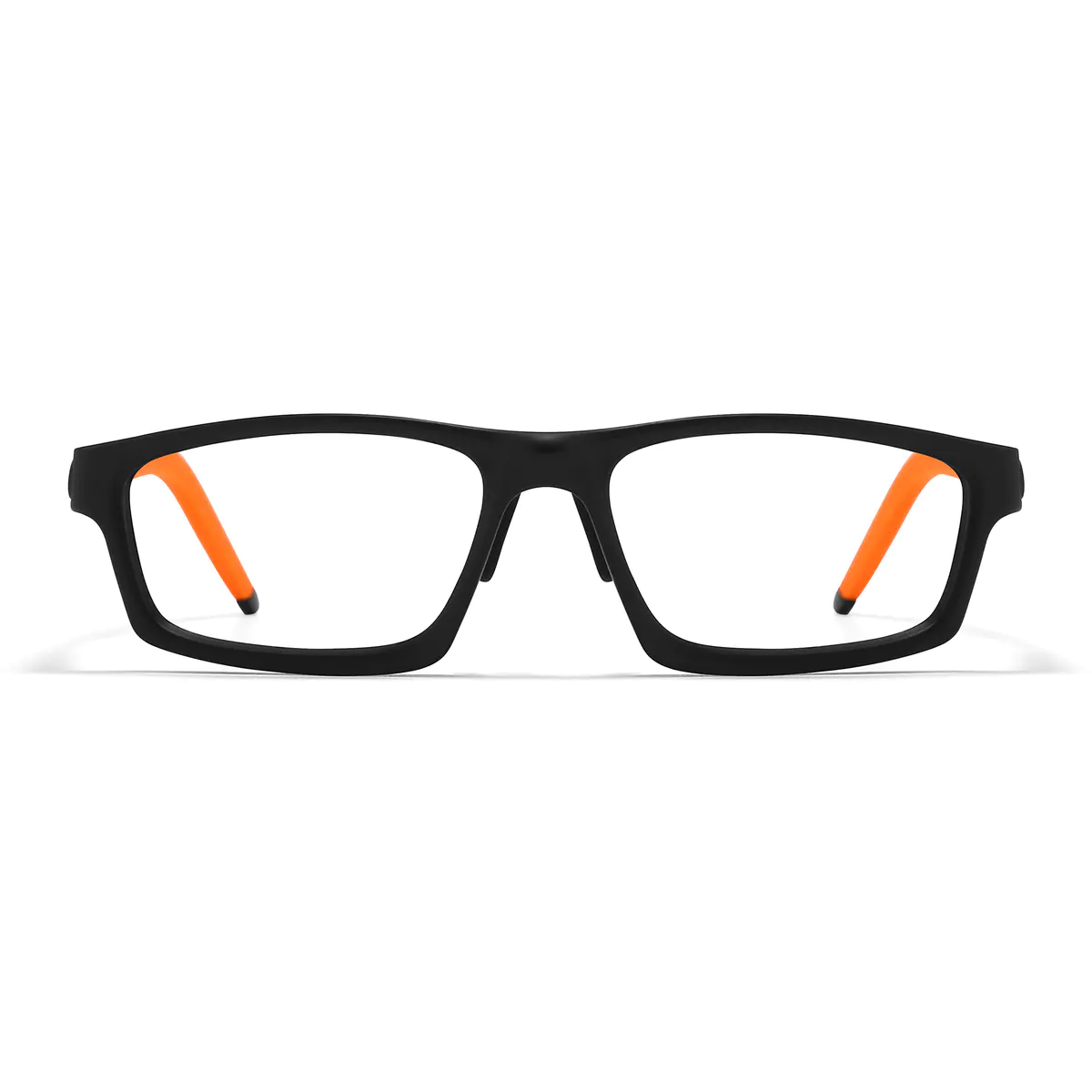 Rectangle Black/Orange Sport Eyeglasses