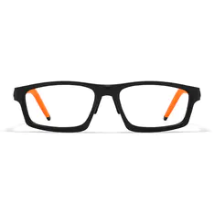 Rectangle Black/Orange Sport Eyeglasses