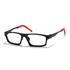 Rectangle Red/Black Sport Eyeglasses