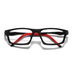 Rectangle Red/Black Sport Eyeglasses